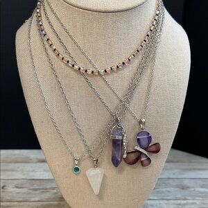 Bundle of Silver Dainty Necklaces